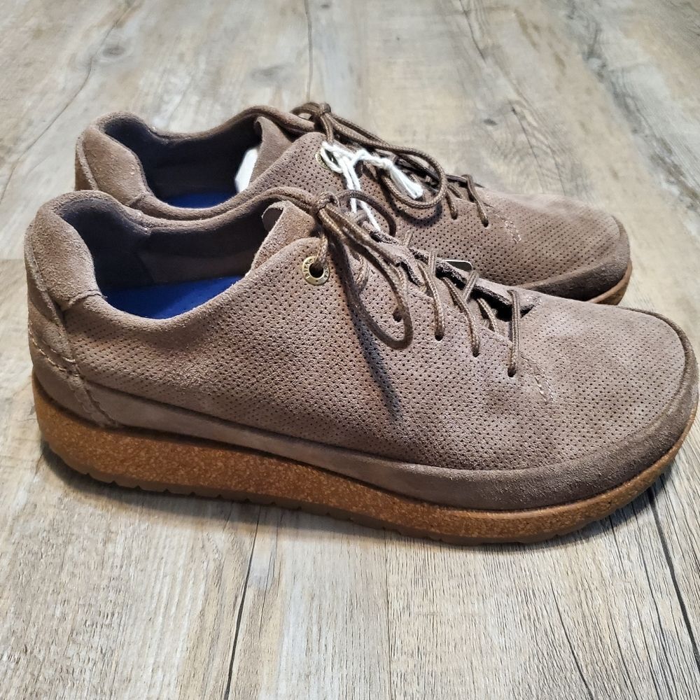 Birkenstock New with Box Honnef Low Gray Taupe Suede Leather Regular Size 39 - Picture 2 of 8